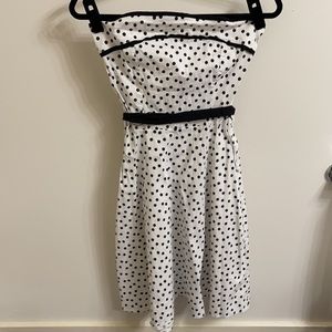 Max Rave Strapless Polka Dot Dress Size M Color Black White